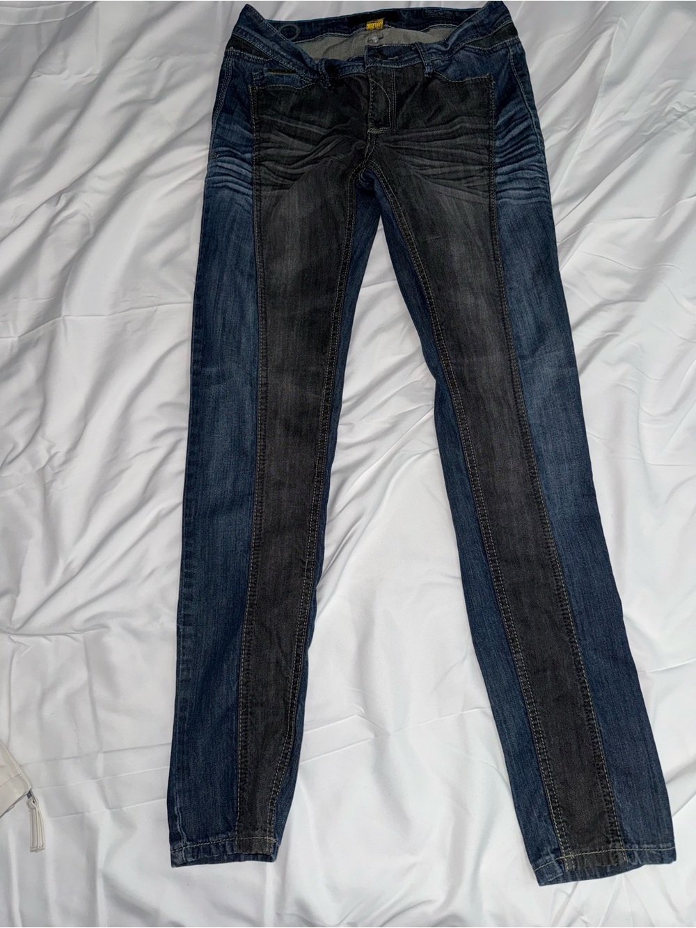 Rocawear Two-Tone Blue and Black Skinny Jeans